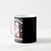 Feliz Navidad Achos Shirt Merry Xmas Funny Santa コーヒーマグカップ (正面左)