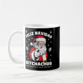 Feliz Navidad Achos Shirt Merry Xmas Funny Santa コーヒーマグカップ (左)