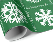 Feliz Navidad Add Family Recipients Name Christmas ラッピングペーパー (ロールコーナー)