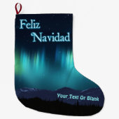 Feliz Navidad - Aurora Borealis ラージクリスマスストッキング (正面)