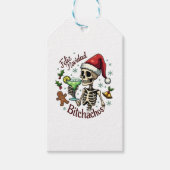 Feliz Navidad Bitchachos Funny Skull Spanish Merry ギフトタグ (正面)