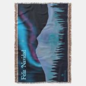 Feliz Navidad - Blue Aurora スローブランケット (正面縦)