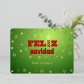 Feliz navidad candle stars greetings Foil Card 箔シーズンカード (立ち正面)