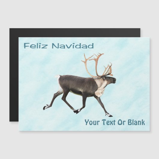 Feliz Navidad - Caribou （トナカイ） On Snow (正面/裏面)