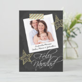 Feliz Navidad Chalkboardフォトフレームとテープ シーズンカード (スタンド正面)