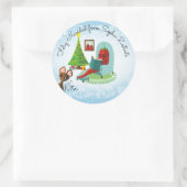 Feliz Navidad chili pepper salsaからのクリスマス ラウンドシール (バッグ)