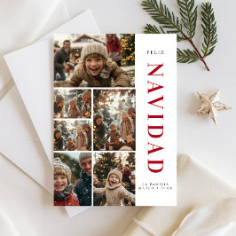Feliz Navidad Christmasスペインの Family 6写真 シーズンカード