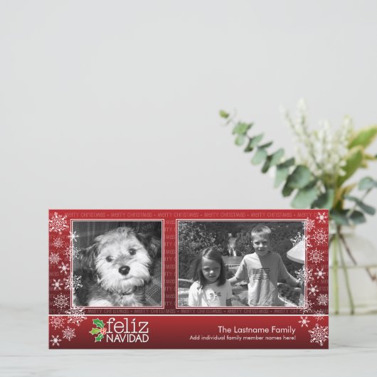 Feliz Navidad - collage de 2 fotos シーズンカード (スタンド正面)