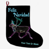 Feliz Navidad - Electric Caribou ラージクリスマスストッキング (正面)