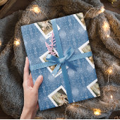 Feliz Navidad Elegante Azul Tarjeta de Iman ラッピングペーパー