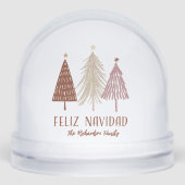 Feliz Navidad Family Name Holiday Snow Globe (正面)