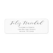 Feliz Navidad Holiday Mail Return Address Label ラベル (正面)
