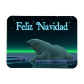 Feliz Navidad - Ice Edge Polar Bear マグネット (横)
