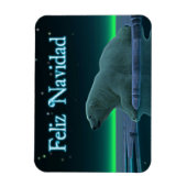 Feliz Navidad - Ice Edge Polar Bear マグネット (縦)