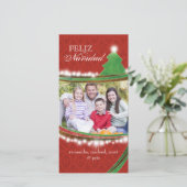 Feliz Navidad Joy Christmas Family Photo シーズンカード (スタンド正面)