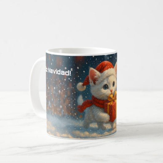 Feliz Navidad - Kitten - Gift - Mug コーヒーマグカップ (正面左)