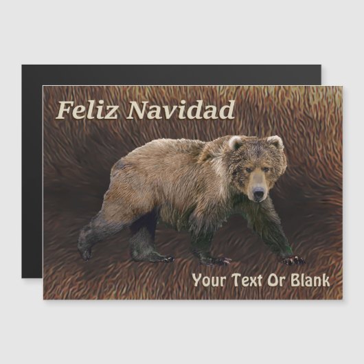 Feliz Navidad - Kodiak Bear On Caribou Fur (正面/裏面)