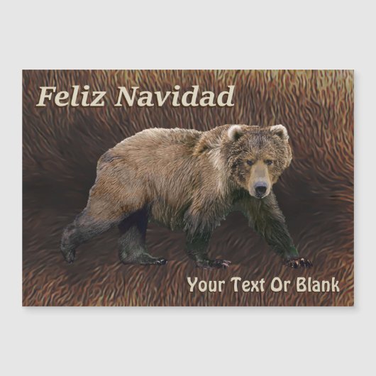 Feliz Navidad - Kodiak Bear On Caribou Fur (正面)