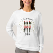 Feliz Navidad Ladies Christmas Shirt With Name Tシャツ (正面)