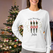 Feliz Navidad Ladies Christmas Shirt With Name Tシャツ