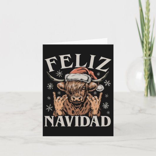 Feliz Navidad Meme Emo Cow Funny Meme Christmas  カード (正面)