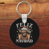 Feliz Navidad Meme Emo Cow Funny Meme Christmas キーホルダー (正面)