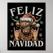 Feliz Navidad Meme Emo Cow Funny Meme Christmas  ポスター (正面)