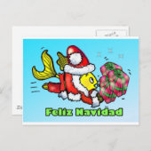 Feliz Navidad, Merry Christmas in cuスペインの おもしろい シーズンポストカード (正面/裏面)