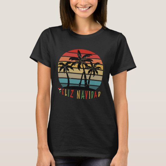 Feliz Navidad Merry Christmas Island Vibe Fun Holi Tシャツ (正面)