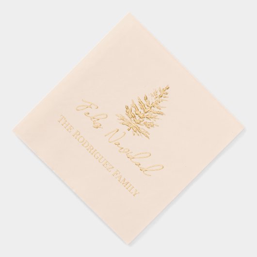 Feliz Navidad-Merry Christmas Tree and Lights  箔ナプキン (右)