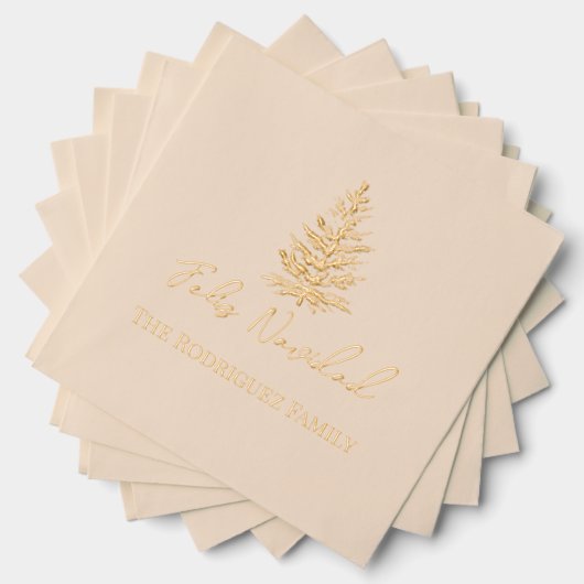 Feliz Navidad-Merry Christmas Tree and Lights  箔ナプキン (インサイチュ (積み重ね))