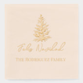 Feliz Navidad-Merry Christmas Tree and Lights  箔ナプキン (正面)