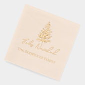 Feliz Navidad-Merry Christmas Tree and Lights  箔ナプキン (左)