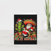 Feliz Navidad Mexican Christmas Santa Sombrero Cac カード (正面)