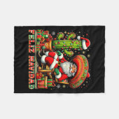 Feliz Navidad Mexican Christmas Santa Sombrero Cac フリースブランケット (正面(横))