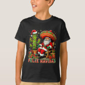 Feliz Navidad Mexican Christmas Santa Sombrero Cac Tシャツ (正面)
