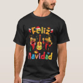 Feliz Navidad Mexican Fiesta Hot Pepper Guitar Py Tシャツ (正面)