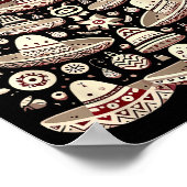 Feliz Navidad Mexican Sombrero Christmas Tree Men  ポスター (角)