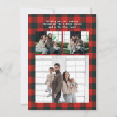 Feliz Navidad Multi Photo Red Buffalo Plaid シーズンカード (裏面)