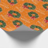 Feliz Navidad Nopal Wreath Wrapping Paper ラッピングペーパー (角)
