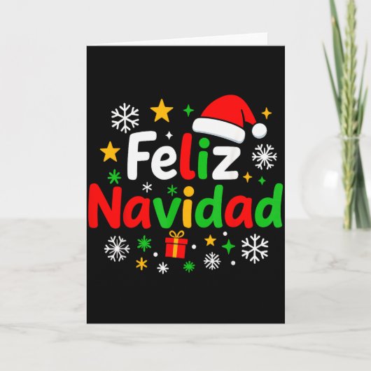 Feliz Navidad Pajamas Shirt, Cute Spanish Mexican  カード (正面)