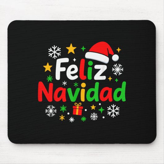 Feliz Navidad Pajamas Shirt, Cute Spanish Mexican  マウスパッド (正面)