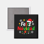 Feliz Navidad Pajamas Shirt, Cute Spanish Mexican  マグネット (正面/裏面)