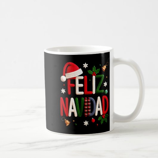 Feliz Navidad Pajamas Spanish Mexican Christmas Bo コーヒーマグカップ (右)