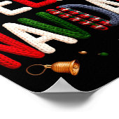 Feliz Navidad Pajamas Spanish Mexican Christmas Bo ポスター (角)