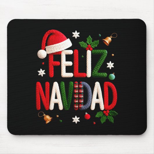 Feliz Navidad Pajamas Spanish Mexican Christmas Bo マウスパッド (正面)
