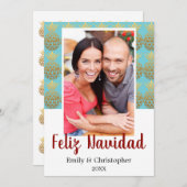 Feliz Navidad Pineappleホリデーフォトカード シーズンカード (正面/裏面)