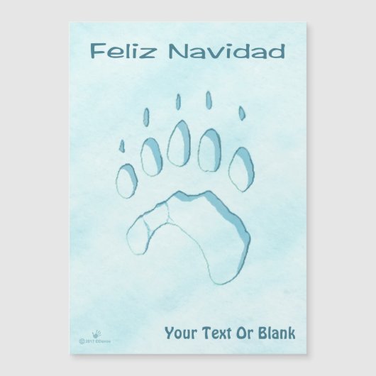 Feliz Navidad - Polar Bear Paw Print (正面)