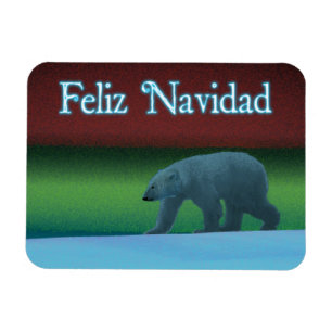 Feliz Navidad - Polar Lightsポーラベア マグネット