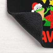 Feliz Navidad Puerto Rico Flag Floral Frog Boricua マウスパッド (コーナー)